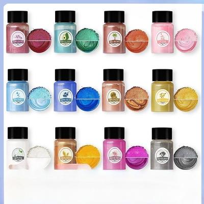 6-color 20ML Bottle Pearlescent Powder Set Handmade Diy Crystal Glue Slime Mica Powder