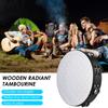 10-Zoll strahlende Tamburin-Handglocke aus Holz mit zweireihigen Schellen und reflektierendem Trommelfell