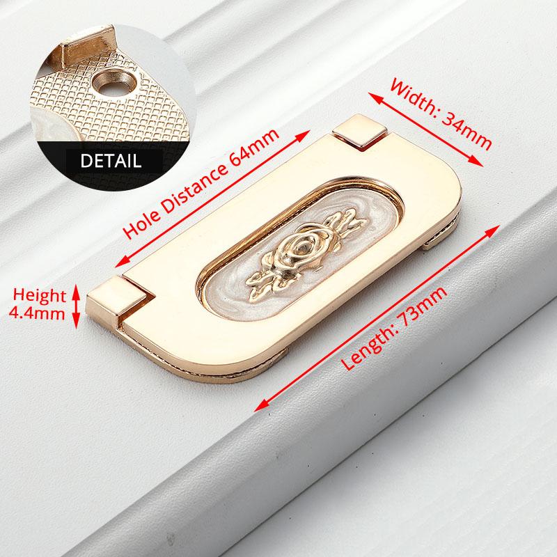 KAK Zinc Alloy Cabinet Knobs and Handles Tatami Hidden Door Handles Kitchen Handles Black Drawer Knobs Furniture Handle Hardware