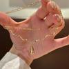 New In Vintage Glossy Water Droplet Necklaces Light Luxury Laziness High Quality Irregular Tassel Collar Chain Fine Jewelry