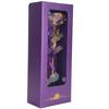 Transparent Rose Flower with LoveShaped Display Stand Craft Collection Purple Packing Box