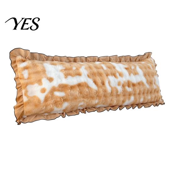 Luxury Decorative Sofa Cushion Covers Fluffy Body Pillow Cover, Faux Rabbit Fur Bed Cover with Zipper, Ruffle Hidden Zipper Trim, Plush Bubble