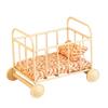 Bassinet Crib Toy Figure Model Realistic Metal Bed Dollhouses Pretend Girls Gift Realistic Mini Crib Toy