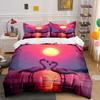 "Flamingo Sunset Decorative Set" Soft Skin-Friendly Bedding Set Includes 1 Duvet Cover And 2 Pillowcase Gift