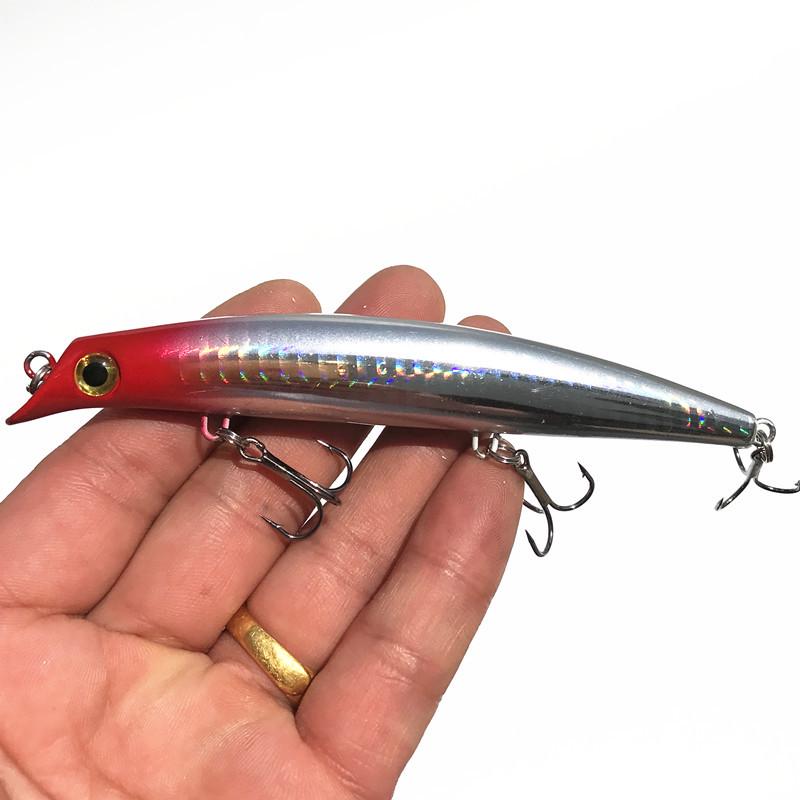 Cracked Wave Minnow Fishing Lure, 12cm/12.5g - Sea Fishing Bait with Hook