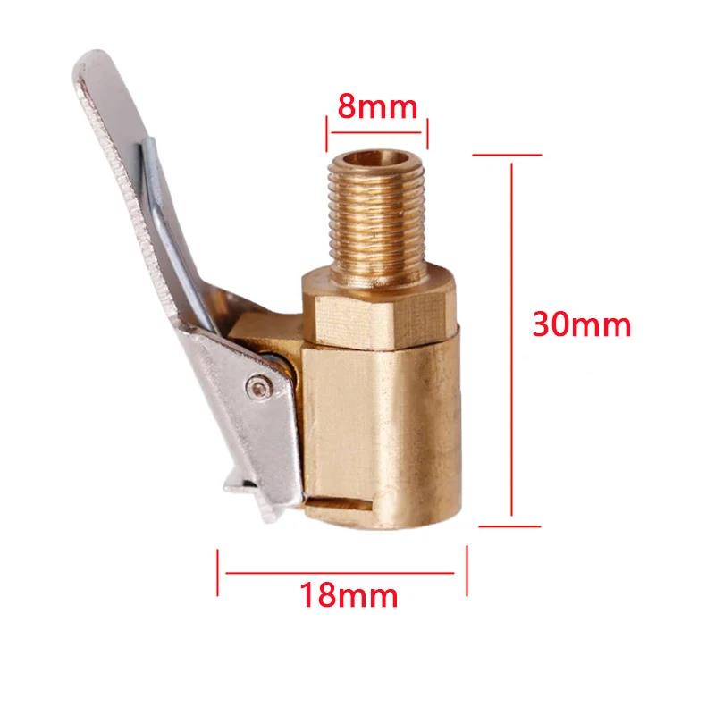 1/2/4pcs Car Tire Air Chuck Inflator Pump Valve Connector Clip-on Adapter Car Brass 6mm 8mm Tyre Wheel Valve For Inflatable Pump Valve Stems 1