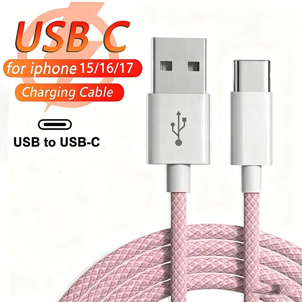 

20W Usb A to Type C Cable 3A For Apple Phone15 16 17 Fast Charging Huawei Xiaomi Samsung Usb C Android Weaving Cable Accessories 1m