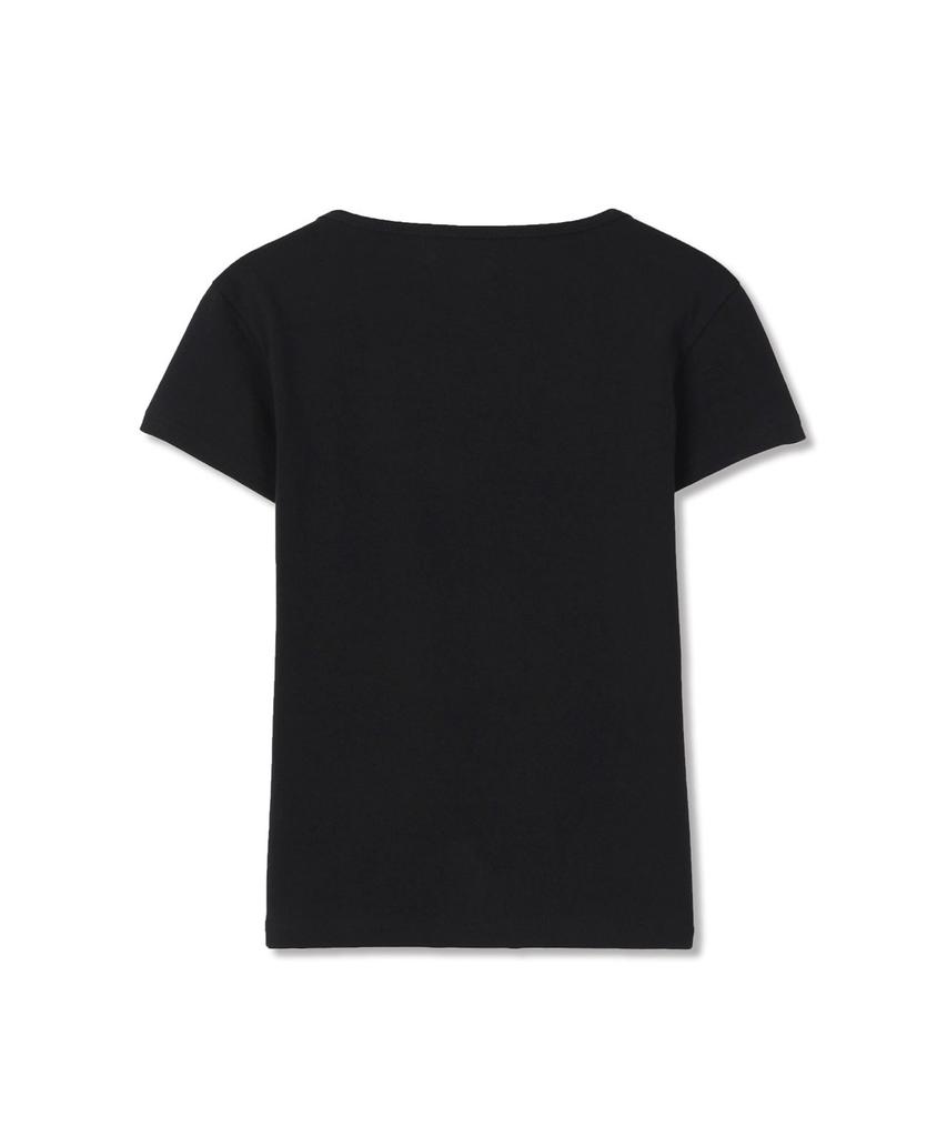 Michikoleondeonkosino Detail Shoulder T-Shirt Black