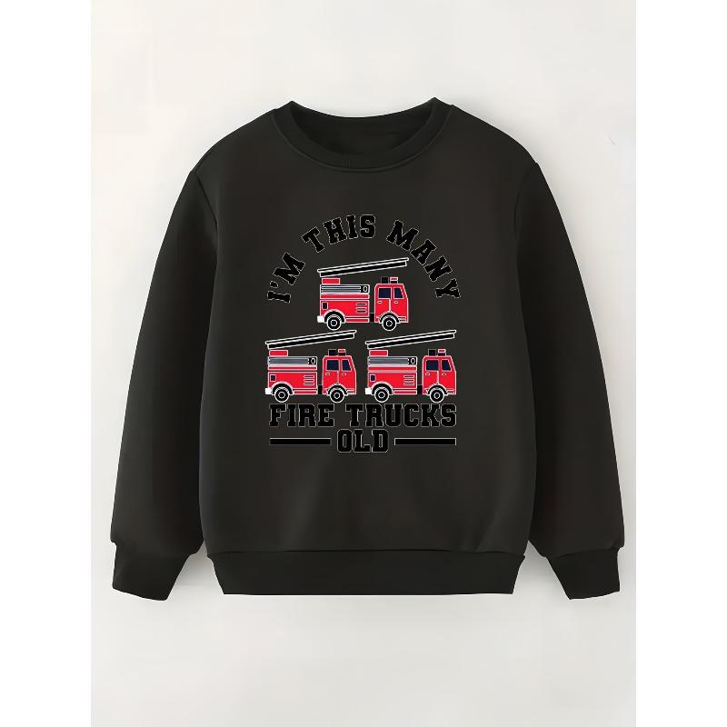 Kids Crewneck Sweatshirt, Christmas & Thanksgiving Carnival New Arrival, Cartoon Graphic Print, Spring Autumn Winter Holiday Tops