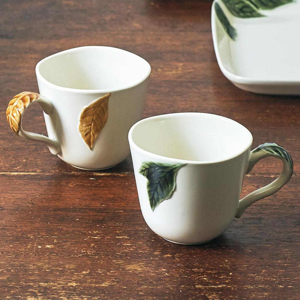 Aito Seisakusho Microwave and Dishwasher Mino Made in 111201 "Konoha" Mug, Safe, Green, Approx. 300ml, Ware, Japan,