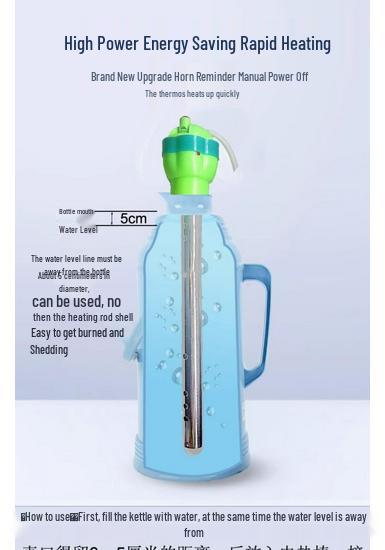 Electric Heating Rod for Quick Water Boiling - Ideal for Student Dorms and Low-Power Use