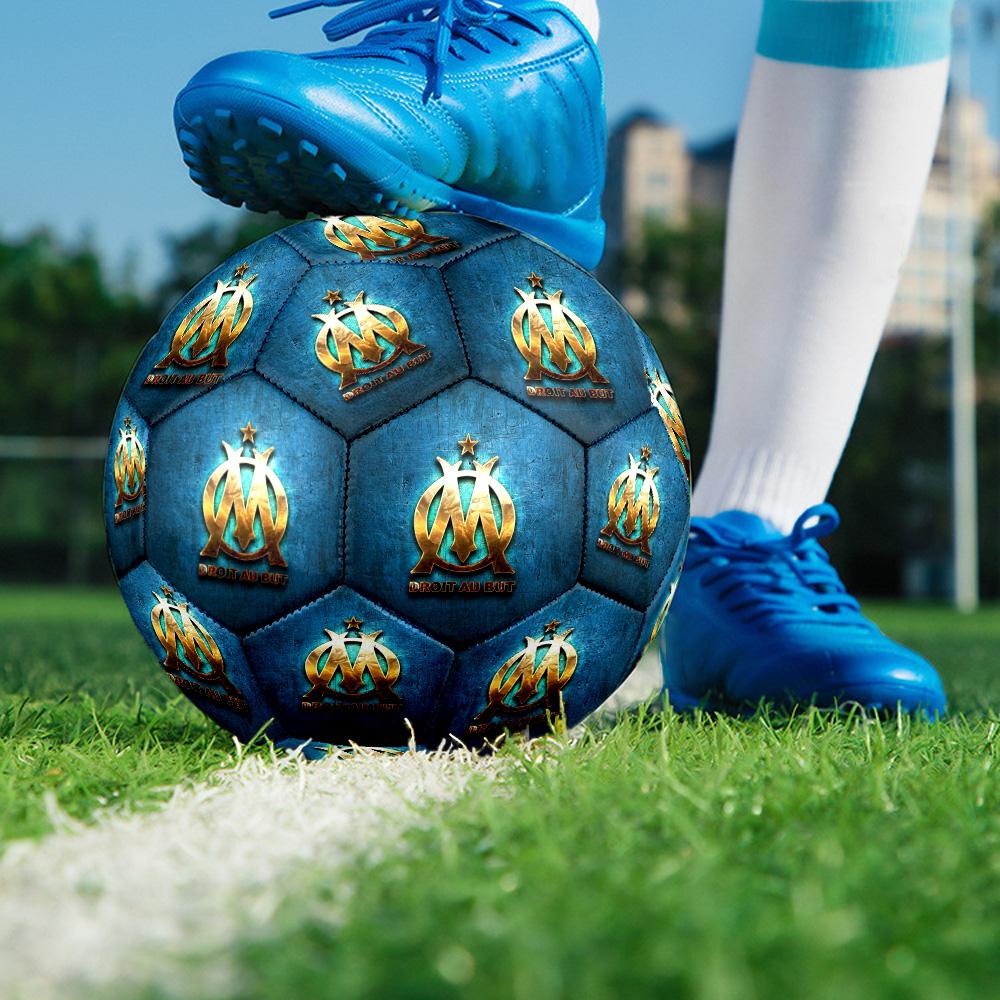 MarseilleSoccer Ball Colorful All Ages Machine Stitched PVC Competition Ready Durable High-Bounce