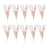 10pcs Textured Plastic Stems Glittering Christmas Picks Artficial Flower Leave Spring Festival Decoration