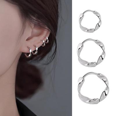 Moebius Ear Cuff: Trendy Minimalist Japanese-Korean Style Twisted Wave Hoop Earrings