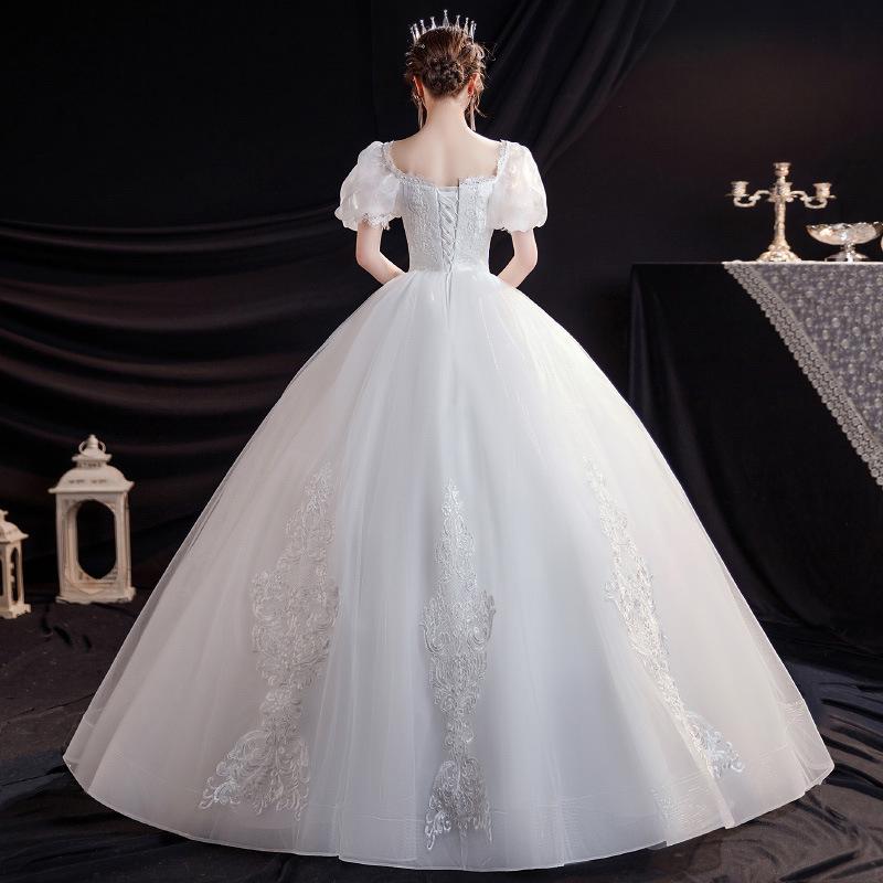 2025 Simple Princess-Style Floor-Length Maternity Wedding Dress for Petite Brides