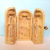 Buddha Wooden Statue Guan Zhou 10cm Protective Lucky Protection from Feng Shui Item Three-Opening [Guan Ping, Yu, Cang] Boxwood, Tall, Artwork,
