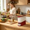 Airtight Rice Storage Dispenser 6kg Press-Type Container With Measuring Cup Anti-Moisture Bug Proof Grain Cereal Organizer