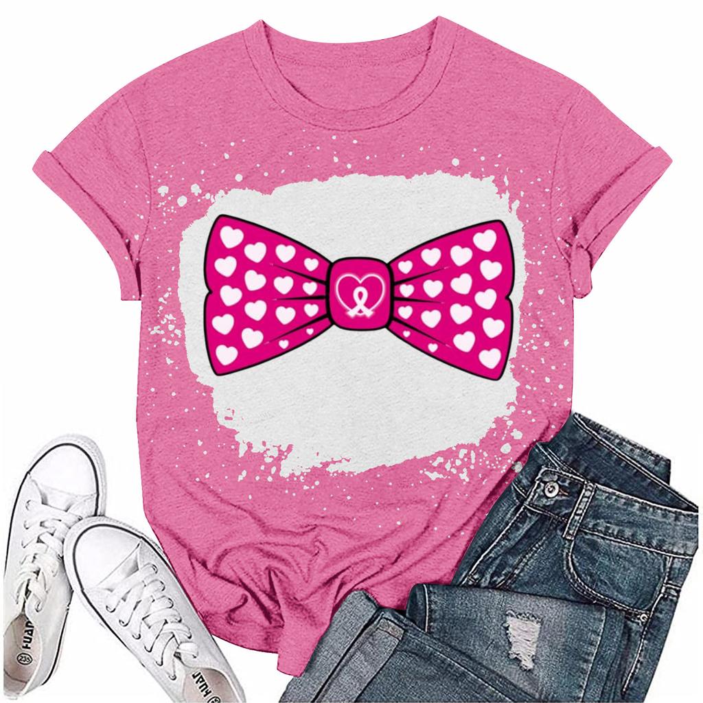 Dame Brystsløyfe Trykt Casual Kort Erm