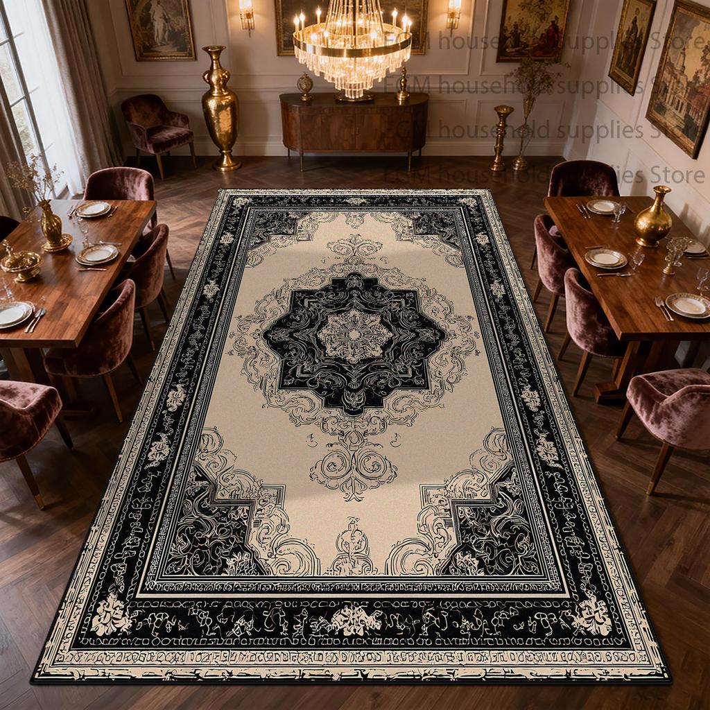 Vintage Persian Carpet Bedroom Livingroom Washable Light Colored Rug Non-Slip Customizable Cloakroom Office Floor Mat Study