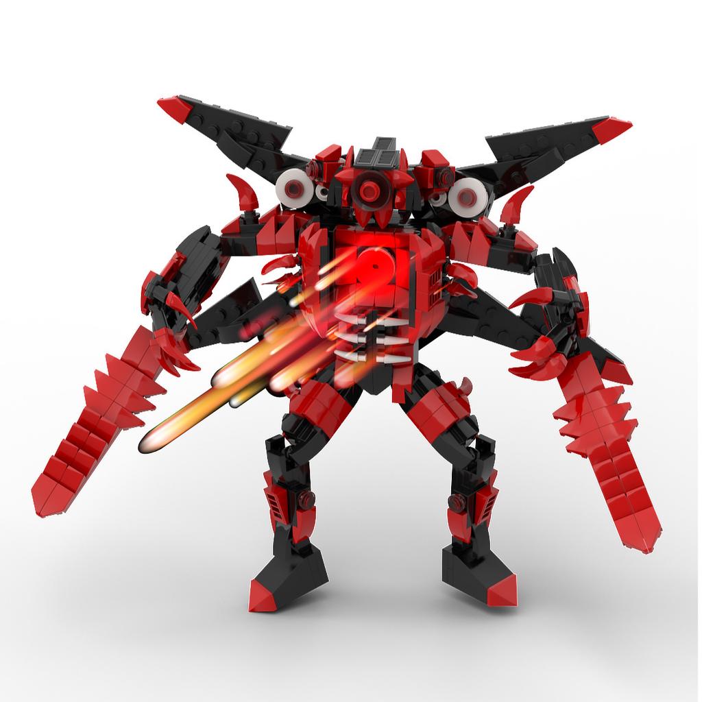 Red Lotus Warcraft Titan King Audio Tv Toilet And Monitor Man Toy Building Block