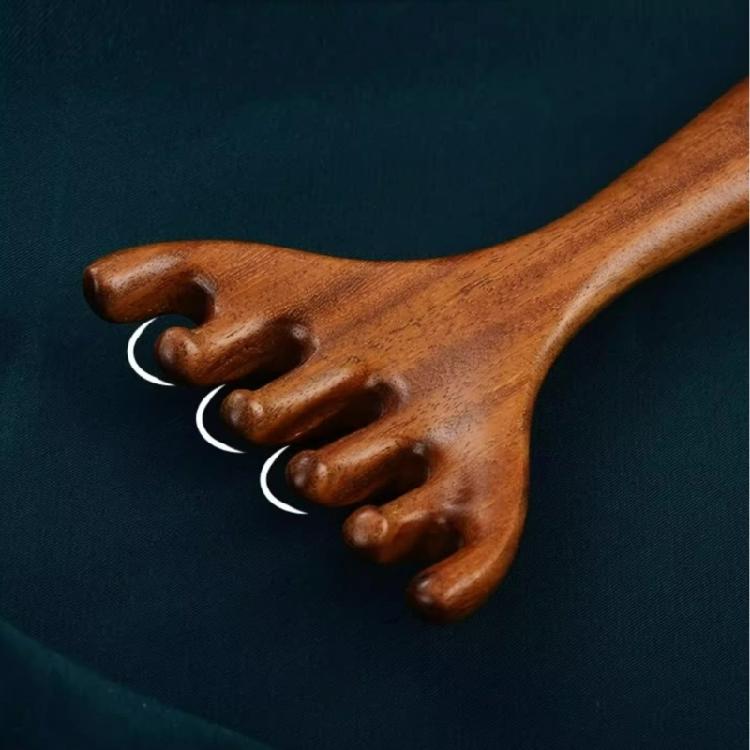 Natural Wooden Scalp Massagers Comb For Silents Stress Relief And Long Lasting Use