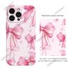 Ins Pink Bow Mobile Phone Case Apple 13 Pro Film Case iPhone16 Fine Hole Anti-collision Case