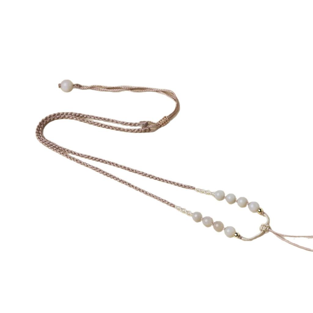 Exquisitely Braided Handwoven Hetian Jade Pendant Necklace