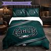 Set Biancheria da Letto in Microfibra con Fantasia Philadelphia Eagles 3 Pezzi Decorativo Copripiumino per Camera da Letto Uso Domestico
