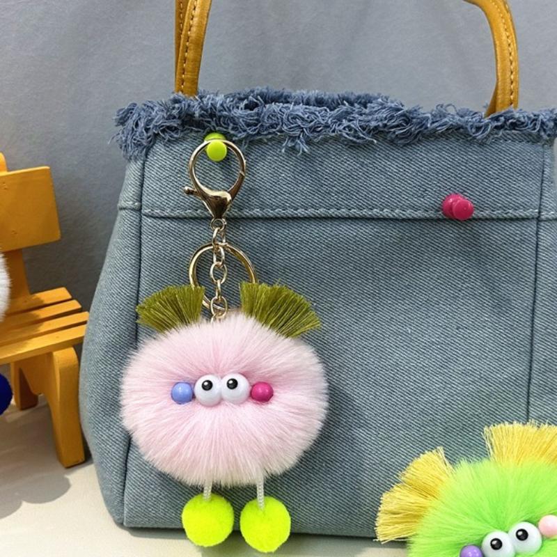 Niedliche Elfen-Schlüsselanhänger, Sonnenbrille, Elfen-Kaninchenhaar-Anhänger, Schlüsselanhänger, Accessoires, Damenmode, Tasche, Handtasche, Dekoration