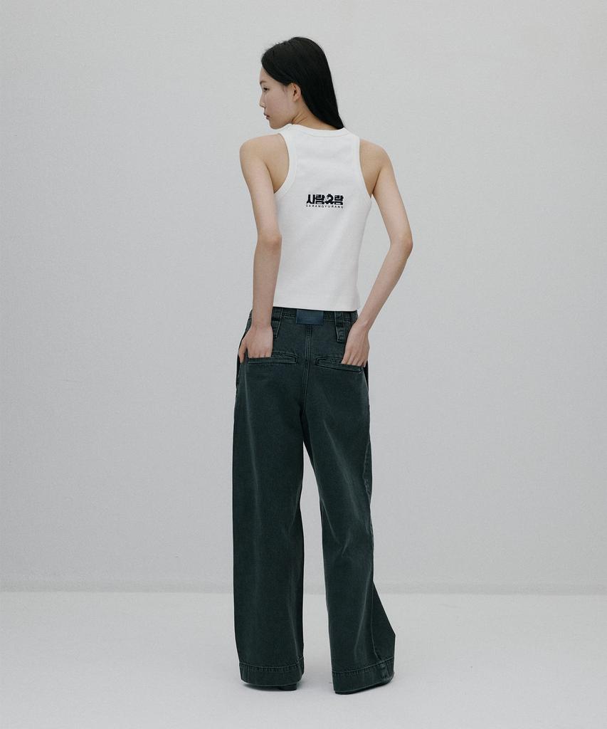 Sunjin New High-Rise Wide-Leg Pants [Black]
