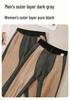 Men's Wool Camel Hair Long Leg Warmers with Knee Pads, Thickened Plus Velvet Cotton Layer, Women's Black Base Layer Pants for Autumn