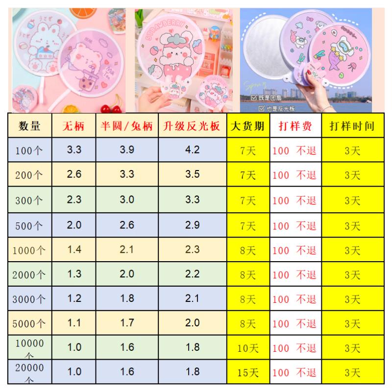 LIEI Kids Fabric Cartoon Round Folding Fan