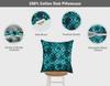 Vargottam Square Pillow Cover - Decorative Pillow Covers  12x12 Inches,  Printed  Teal Blue  Theme  Pillowcase,