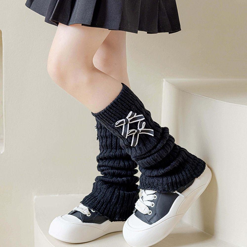 Soft Cotton Long Stockings Solid Color Pile Sock Sweet Knitted Socks  3-12 Year Children