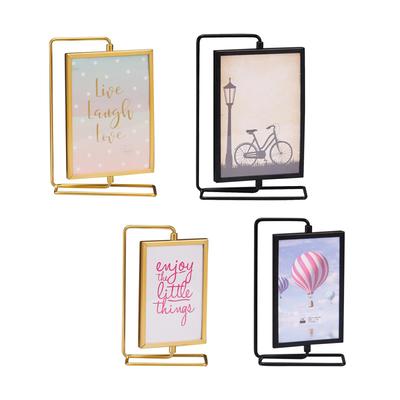 Fotorahmen Karten-Display-Halter mit Glasfront Ornament Drehbarer Fotorahmen für Büro Familie Hochzeit Liebe Bauernhaus Zuhause