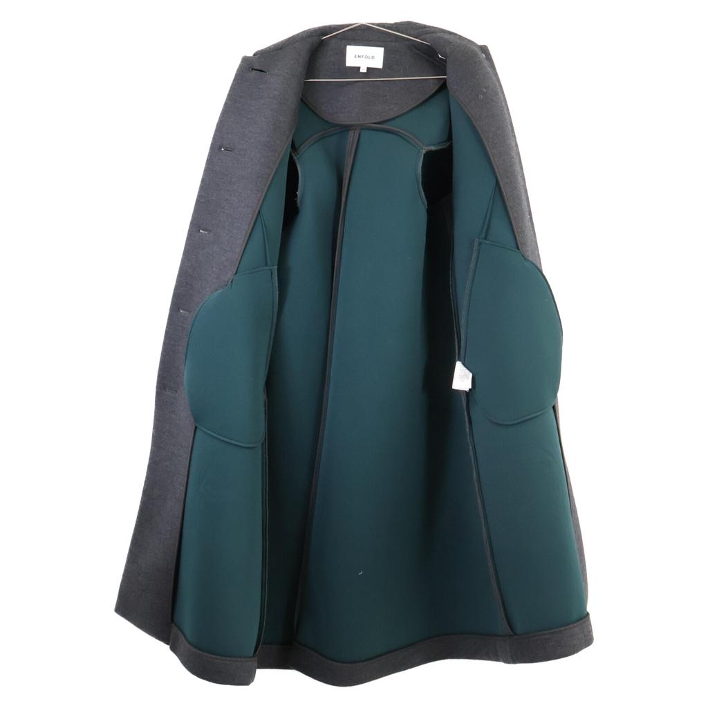 ENFOLD 22AW Grey Wool Bonding Soutien Collar Flare Coat Coat 36 grayUsed