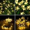 Solar String Flower Lights Outdoor Waterproof 50 LED Fairy Light Decorations for Garden Fence Patio Yard Christmas Tree, Lawn, Party