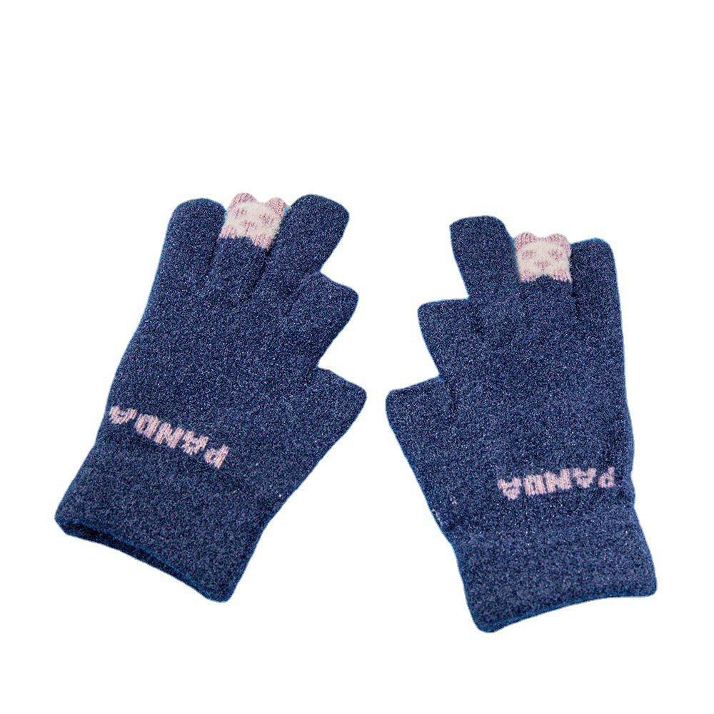 Kawaii  Thicken Letter Cycling Panda Outdoor Gloves Women Winter Gloves Korean Mittens