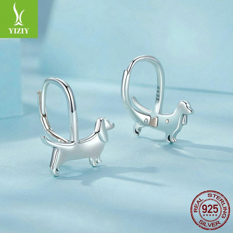 Yinziyun Dachshund Ear Cuffs: Cute S925 Sterling Silver Earrings for Women