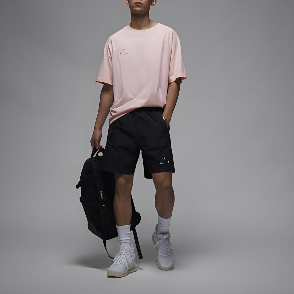 Jordan American Retro Letter Logo Print Crew Neck Short Sleeve T-Shirt Men Tops Atmospheric-Grey DQ7357-610