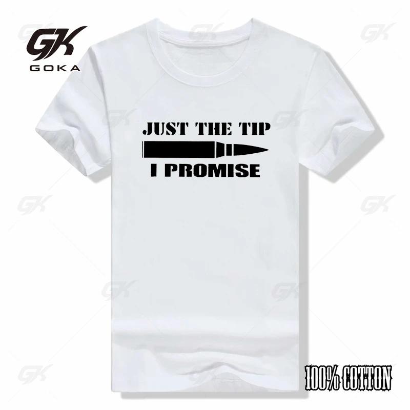 Только верхушка, обещаю Футболка Смешная Пуля от Винтовки Стрельба Любитель Оружия Футболки Топы Рубашка Хип-Хоп Хлопковый Топ Футболки с Круглым Воротником S