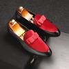 Robe italienne chaussures pour hommes mocassins en cuir pour hommes mocassins en daim noir rouge hommes chaussures de mariage formelles
