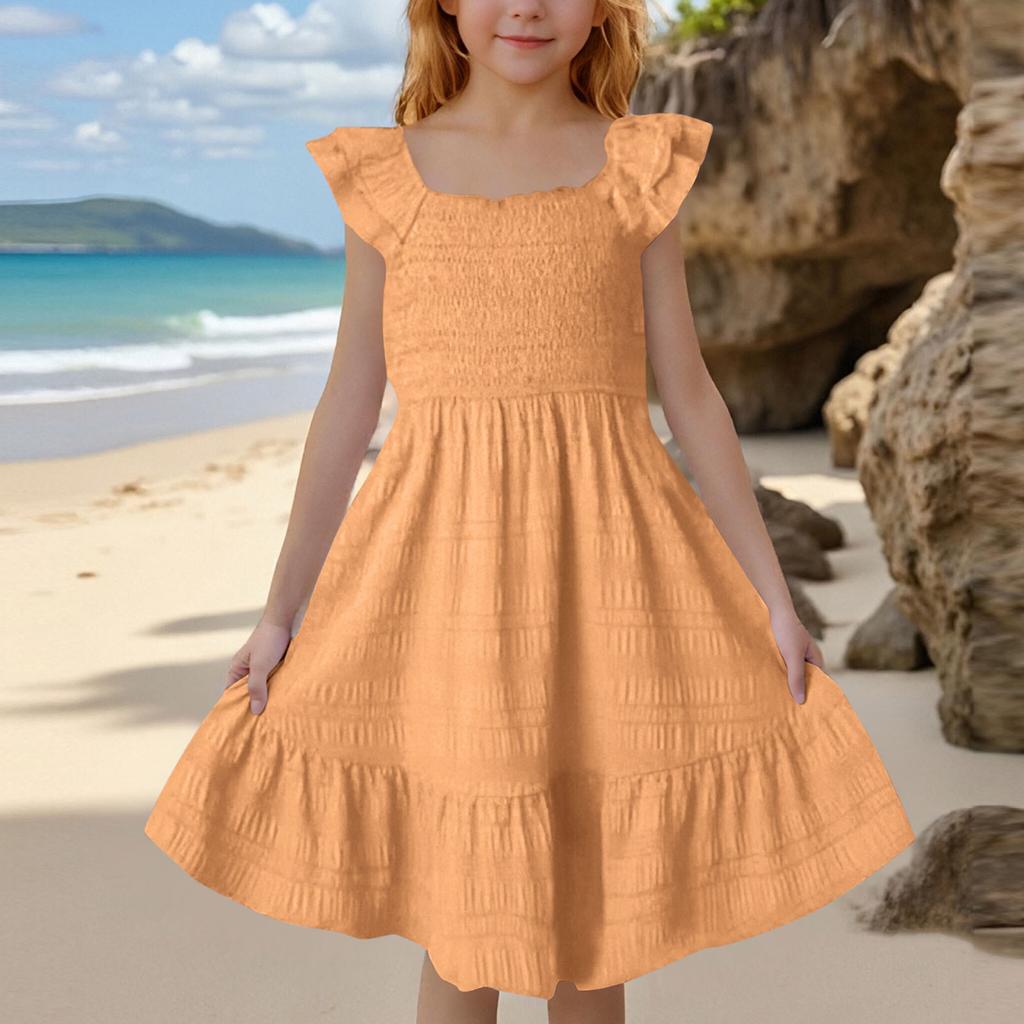 Girls' Bubble Short Sleeve Dress - Full Skirt Princess Gown