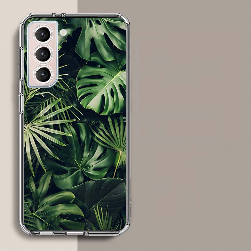 Botanical Background Phone Case For Samsung Galaxy S25 Edge S24 S23 FE S21 S20 S10 Plus S22 S26 Ultra Cover Clear Cases TPU Capa