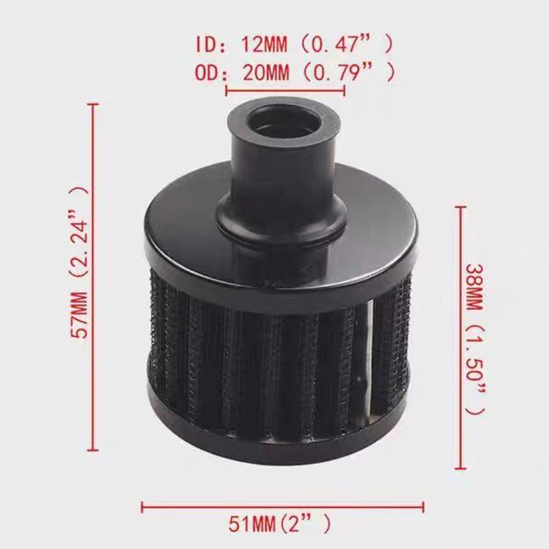 Universal 12mm Cold  Air Intake Filter Small Mushroom Breather Pod Filter For Engine Crank Case Vent Motorcycle Modification