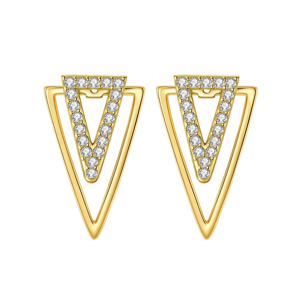 925 Silver Golden Sun Ear Rings Irregular Geometry Star Ear Jewelry Wedding Jewelry Zircon Stone Earrings for Women