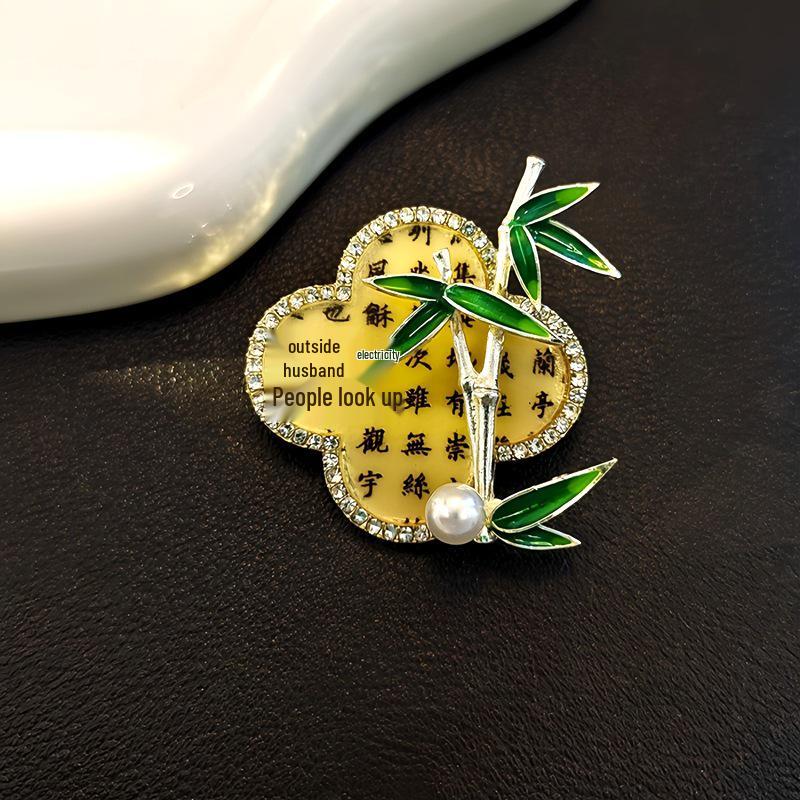 Elegante chinesische Retro-Emaille-Brosche Phönix & Schmetterling für Damen