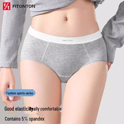 FitonTon Women's Pure Cotton Mid-Waist Briefs 3-Pack