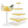 Plastic Martini Glasses Disposable Detachable Ribbed Martini Glasses Transparent Champagne Tower Dessert Cup