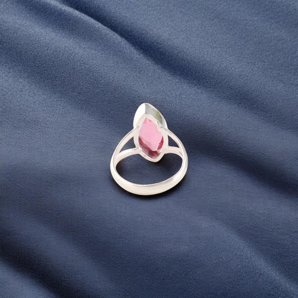 Rosa Turmalin Ädelsten 925 Sterling Silver Smycken Handgjorda Trendiga Ring RR-23-6